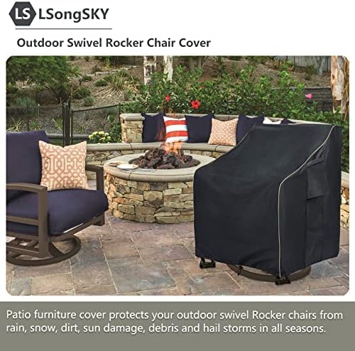 Outdoor Swivel Lounge Chair Cover 2 Pack,35 W x 37 D x 38.5 H inches,100% Waterproof Heavy Duty Outdoor Chair Covers,Patio Furniture Cover for Swivel Patio Lounge Chair,Black - Image 5