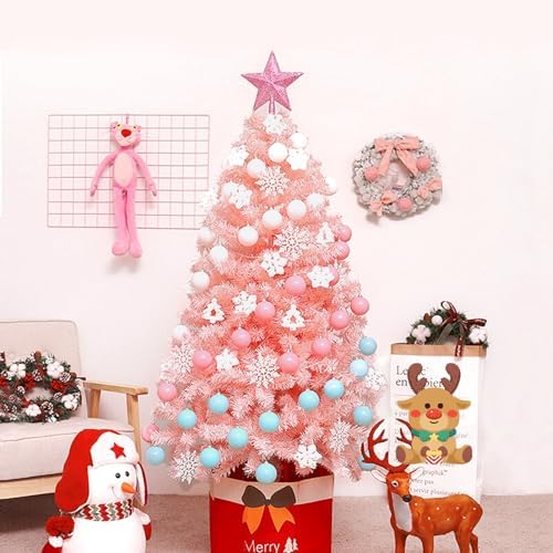 ULICO 4ft Artificial Pink Christmas Tree,Premium Spruce Xmas Tree with 450 Branch Tips, Fake Christmas Tree with Foldable Metal Base Stand,Home, Office,Party Decoration - Image 6