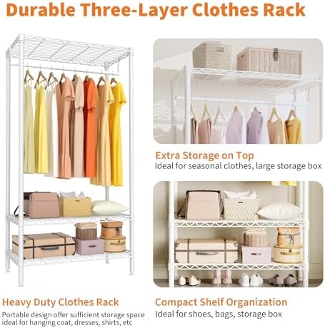 Garvee 3-Tier Heavy Duty Freestanding Clothes Rack - Image 5