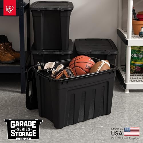 IRIS USA 4-Pack 20 Gal Heavy Duty Storage Totes with Lids, Black - Image 3