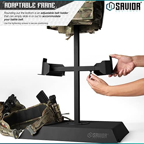 Savior Equipment H.A.B Tactical Gear Stand Helmet Vest Belt Display Rack, Military Gear Holder Plate Carrier Indoor Home Garage Free-Standing Organizer, Heavy Duty Steel Construction Hold Up To 70 lbs - Image 5