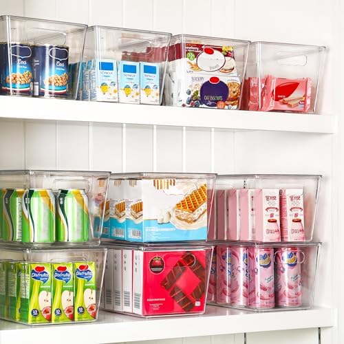 Vtopmart 16 Pack Clear Stackable Storage Bins with Lids, Large Plastic Containers with Handle for Pantry Organization and Storage,Perfect for Kitchen, Fridge, Cabinet, Bathroom Organizer - Image 4