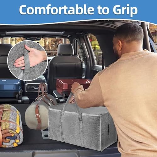 16 Pack-Extra Large Heavy Duty Moving Bags - Waterproof Storage Totes with Handles & Zippers, Foldable for College Dorm, Storage (Gray) - Image 5