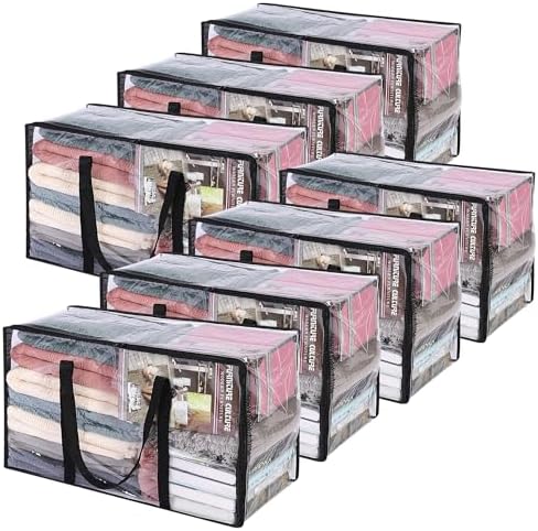 Vieshful 7 Pack Clear Clothes Storage Bags with Zipper 60L by Vieshful