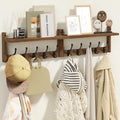 AMBIRD 34.2 inch Wooden Extra-Long Wall Hook Rack with Shelf - Versatile and Decorative Wall-Mounted Storage - 10 Hooks for Hanging Coats, Hats, Scarves - Ideal for Entryways, Bedrooms, Closets by AMBIRD