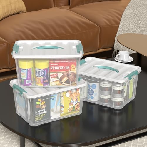 8-Pack 14 Quart Stackable Storage Bin, Plastic Box with Handle - Image 5