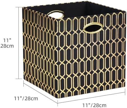 Posprica 11x11x11 Foldable Fabric Storage Cube Organizer Bins Cubby Baskets - Image 2