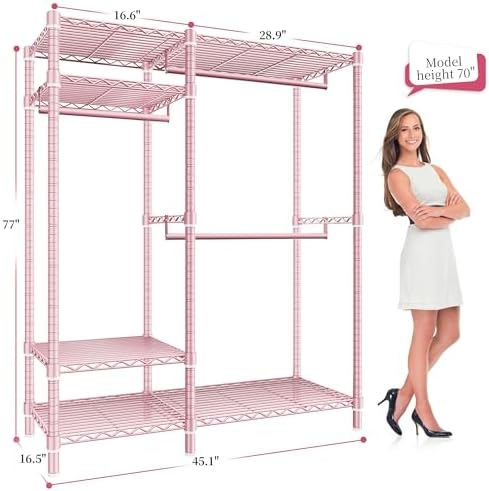 Raybee Clothes Rack with Shelves, Heavy Duty Loads 780LBS, Space-Saving - Image 6