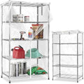 Waterproof Shelf Cover,Durable Dustproof Storage Wire Rack Covers,Outdoor Shelving Covers for Wire Shelves with Zipper 48''x18''x82'',Clear,Cover Only by Dalema