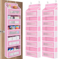 JARLINK Over the Door Organizer for Pantry, Bathroom, 5 Shelf Pink, 2 Pack by JARLINK