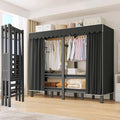 95.3in Heavy Duty Clothe Rack with Cover Load 1500lbs (black, 242cm) by SPTZQURY