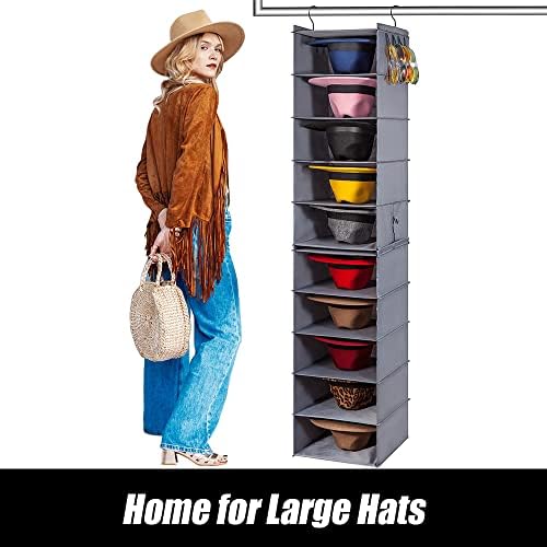 LADYBRO Oxford Cloth Hat Rack for Closet, Storage or Display, Grey, Large - Image 7