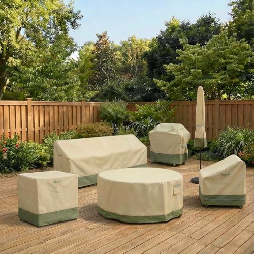 BPS Patio Furniture Cover for Outdoor Table and Chairs, 600D Waterproof and Anti-UV Patio Sectional Set Cover for Outside General Purpose Furniture, 112''L x 84''W x 32''H - Image 2