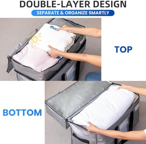 TAILI 2 Tier Moving Bags,4 Pack Silver Storage Bags with Visible Window - Image 6