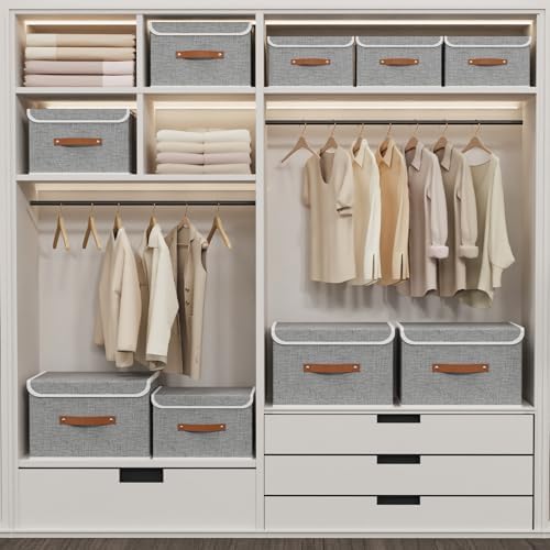 Yawinhe Storage Bins with Lids,Grey,17.7x11.8x11.8in,3-Pack - Image 2