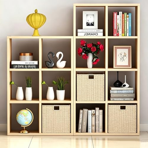 Vagusicc Wicker Storage Basket, Set of 2 Hand-Woven Paper Rope Storage Baskets, Foldable Cube Storage Organizer Bins, 11 Inch Wicker Storage Baskets for Shelves and Decor, Square Storage Basket, Beige - Image 4