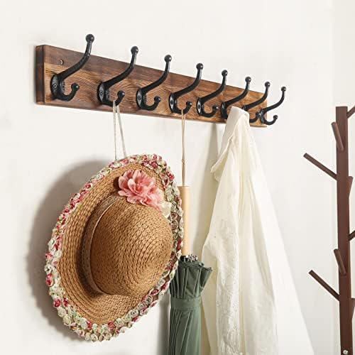 WEBI Rustic Coat Rack Wall Mount,35.43" Long 8 Cast Iron Coat Hooks Wall Mounted,Heavy Duty Wall Coat Hanger Hooks for Hanging Coats,Clothes,Brown,2 Packs - Image 6