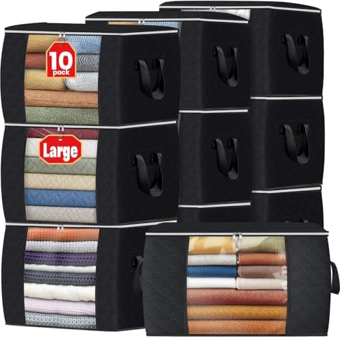 Fab totes 90L Clothes Storage, Foldable Thick Fabric Blanket Storage Bags by Fabtotes