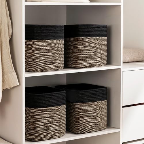 joybest 11inch Cube Storage Bins, Cotton Rope Woven Organizer Basket - Image 5
