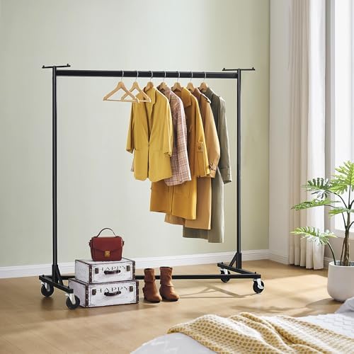 Hoctieon Z Clothes Rack with Cover, Metal Heavy Duty Clothing Rack, Rolling Garment Rack with Wheels, with Dustproof Cover Waterproof Protector, with 2 Durable Zippers, for Hanging Clothes, Black - Image 2
