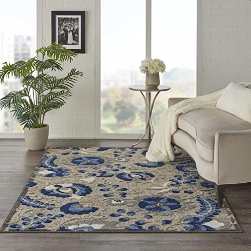 Nourison Home Aloha Natural Blue 5'3" x 7'5" Area Rug - Easy Clean, Non Shedding, Bed Room, Living Room, Dining Room, Kitchen (5' x 8') - Image 4