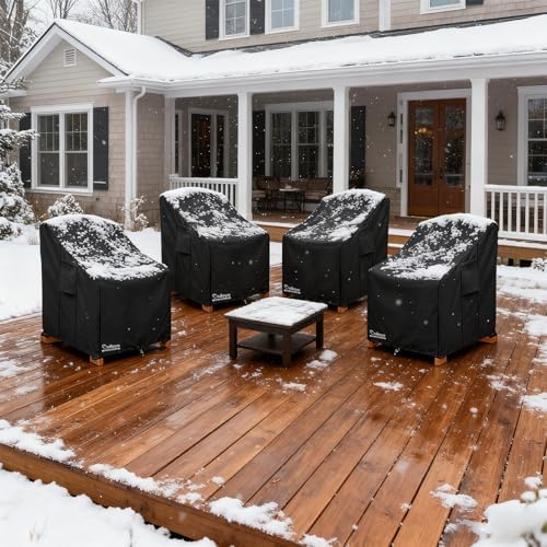 Patio Chair Cover 35W x 37D x 36H inches,Waterproof Heavy Duty Outdoor Furniture Covers for Patio Adirondack Chair 4 Pack（Black） - Image 6