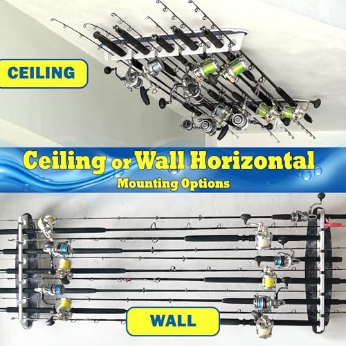 Rush Creek Creations Reel Salty Waterproof Offshore/Inshore Fishing Rod Holder for 11 Saltwater Poles + Gear & Accessories Perfect for Garage & Wall Storage - Image 3