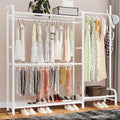 GAIOUS White Portable Closet Rack Wardrobe Clothes, Metal Garment Rack with Shelves for Hanging Clothes Rods，Freestanding Closet Wardrobe Organizer for Cloakroom, Bedroom by GAIOUS
