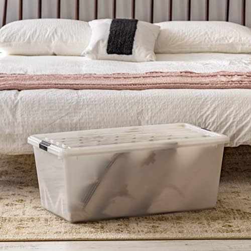 IRIS USA 4-Pack 91 Qt Stackable Storage Bins with Lids, Pearl - Image 7