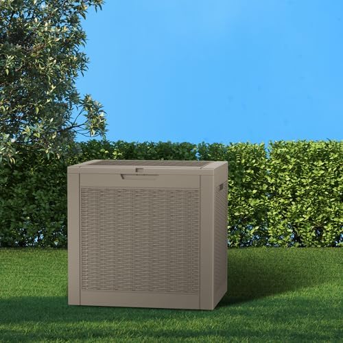 Vixzen 31 Gallon Deck Boxes Outdoor Waterproof, Lockable Outdoor Storage Bench for Patio Cushions, Garden Tools, Pool Supplies (Grey, 31 Gallon) - Image 4