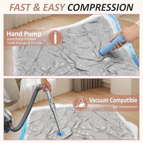 8 XXL Jumbo Vacuum Storage Bags for Bedding, Space Saver with Hand Pump - Image 5