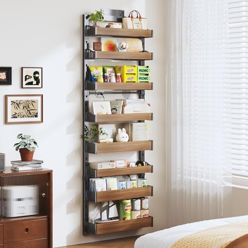 8-Tier Over The Door Pantry Organizer, Heavy-Duty Metal Wall Mount or Hanging Spice Rack, behind the door storage Shelves with Adjustable Basket, Back of Door Organizer for Kitchen Cabinet and Closet - Image 5