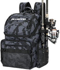 PLUSINNO Cooler Fishing Backpack with Rod Holders 45L Large Water-resistant Fishing Tackle bag Store Fishing Gear Fishing Gifts for Men Father by PLUSINNO