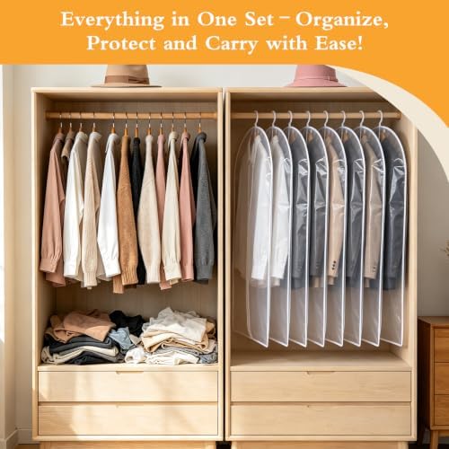 20 Pack Clear Garment Bag, PEVA Hanging Clothes Cover, 24"x43" Suit Dress Bag for Closet Storage Travel - Image 5
