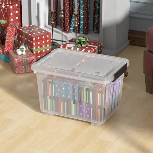 30 Quart Stackable Clear Plastic Storage Container Bin, 4 Packs - Image 3