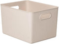 Superio Eco-Friendly Decorative Plastic Basket Open Home Storage Bins Organizer, X-Large (1 Pack) Container Boxes for Organizing Closet Storage Bins for Shelves - Ribbed Collection 22 Liter/23 Quart by Superio