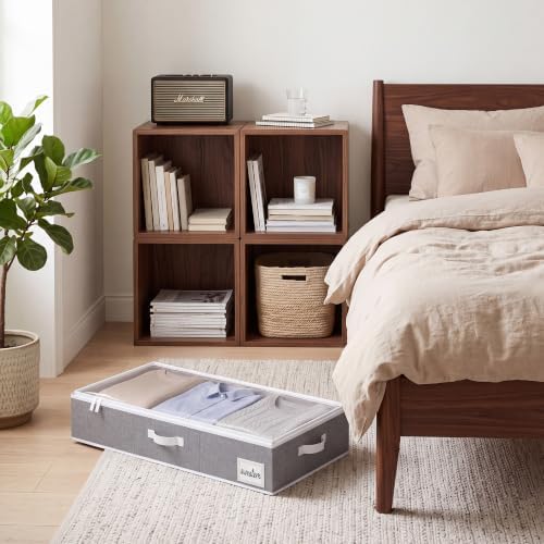 StorageWorks 6 Inch Low Profile Under Bed Storage Containers with Clear Lid - Image 5