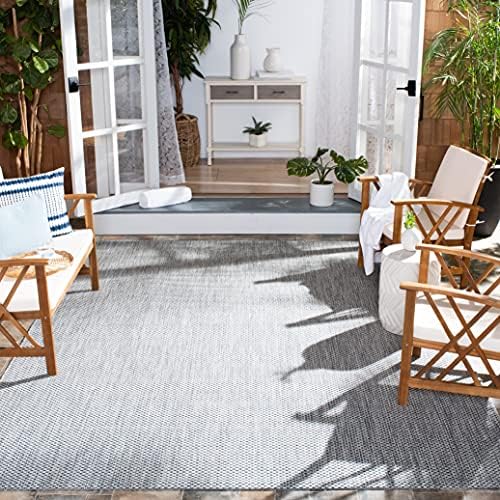 SAFAVIEH Courtyard Outdoor Square Rug 10', Grey & Navy CY8521-36812 by Unknown
