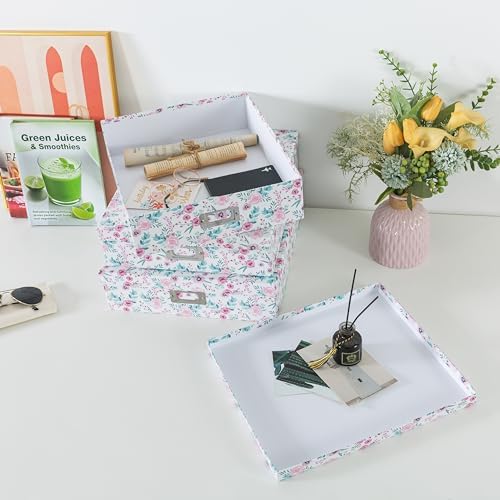 Soul & Lane - Pretty Floral Decorative Storage Boxes with Lids, Set of 3 - Image 7