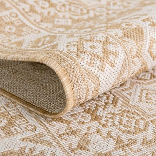 Rugs.com - Outdoor Aztec Rug – 3' 1 x 5' 3 Oval Natural Indoor/Outdoor Rug – Weather Resistant Flatweave for Patio, Deck, and Porch - Image 6
