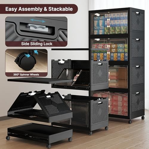 UAMFURI Stackable Storage Bins, 896QT Collapsible Drawers with 2 Lids - Image 3