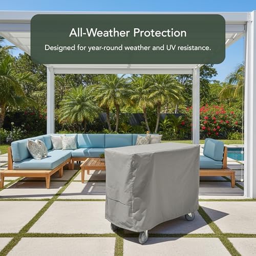 Covermates Ultima Serving Cart Cover, Polyester, 50Wx30Dx34H, Ripstop Grey - Image 3