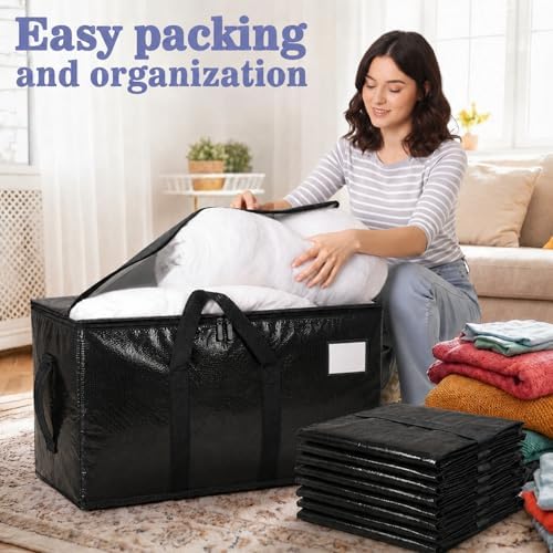 Songrey Extra Large Heavy Duty Moving Bags, 8 Pack, Black - Image 5