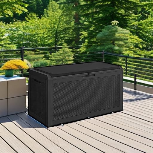 Devoko 100 Gallon Resin Waterproof Outdoor Storage Box with Cushion - Image 4