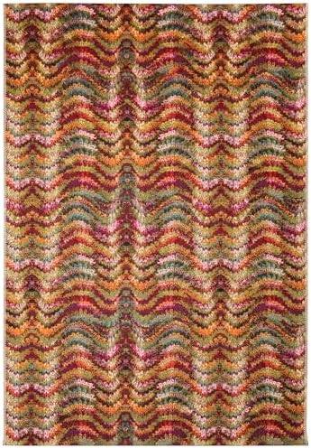 Liora Manne Marina Indoor/Outdoor Power Loomed Synthetic Blend Low Profile Area Rug - Contemporary Graphic Casual Colorful (Ripple Multi) (4'10" x 7'6") - Image 2