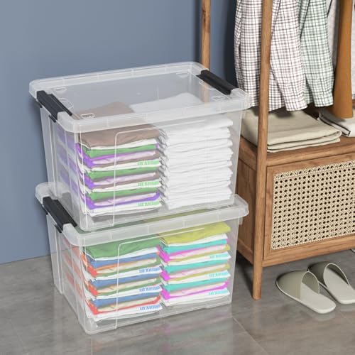 50 Quart Stackable Clear Plastic Storage Box with Wheels, 4-Pack - Image 6