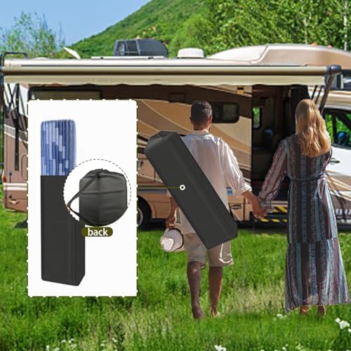EEZ RV Products 9'x12'Blue Heavy Duty Reversible/Durable Outdoor Patio/RVing Mats(9ft x12ft Blue) Come with Large Storage Bag & 6 Sets of Stakes and Washer - Image 3