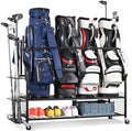 Mythinglogic 4-Bag Golf Storage Organizer with Club and Shoe Storage by Mythinglogic