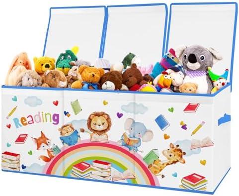 decalsweet Large Toy Box Collapsible Chest Organizer with Flip Lid for Kids by Decalsweet