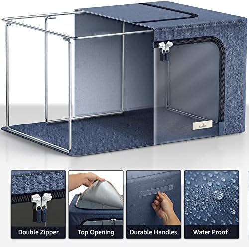 Sorbus Jumbo Clothing Storage Bins with Clear Window (2 Pack, Blue) - Image 3